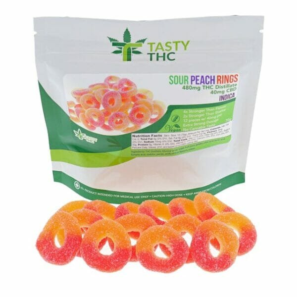 crown weed Tasty THC Sour Peach Rings